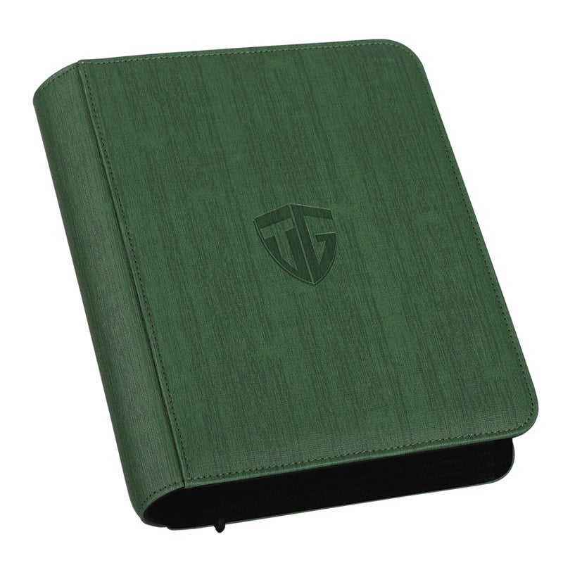 TCGUARD Toploader Binder Holds 112 Toploaders  4 Pocket Top Loader Binders for 3"" x 4"" Rigid Card Holders for Trading Cards or Sports Cards Binder (Dark Green) - Image 1